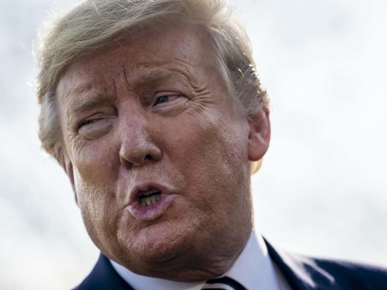 Donald Trump speaks to reporters on the South Lawn of the White House as he returns on March 3, 2020: Getty Images