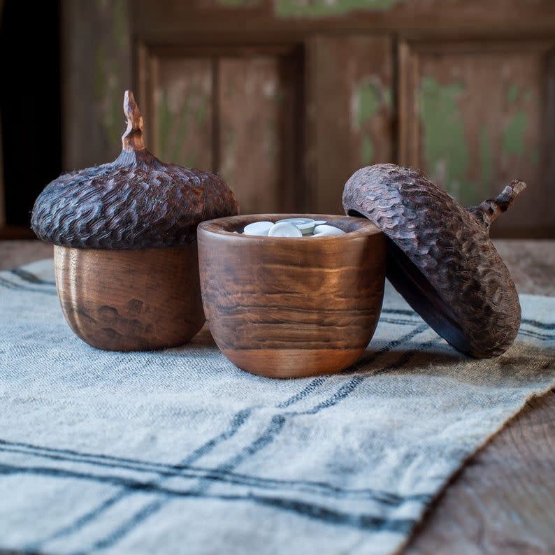 Woodland Acorn Button Box