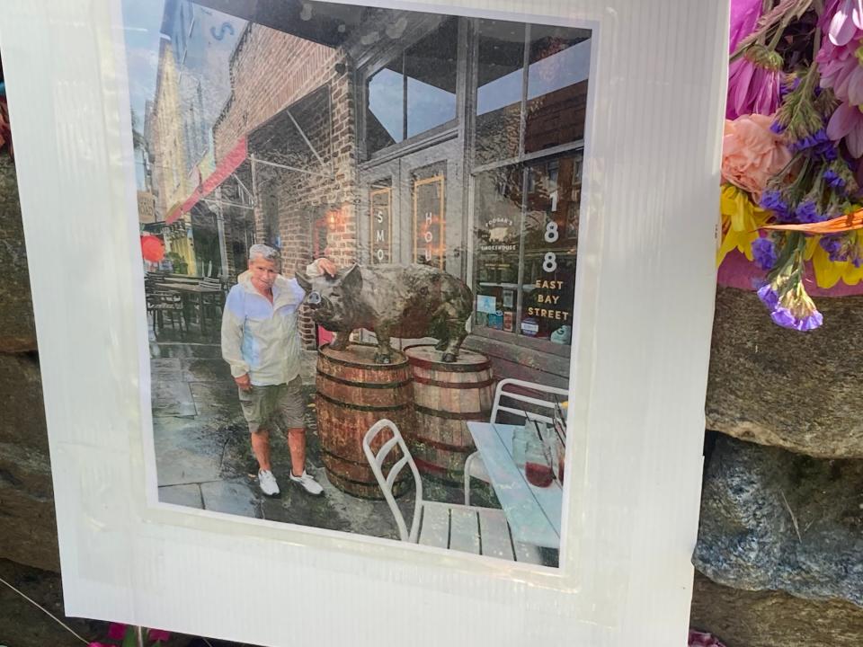 A picture of Stephanie Kavourias at the East Hartsdale Avenue memorial where she was struck and killed by alleged hit-and-run driver Antonio Robles-Sanchez