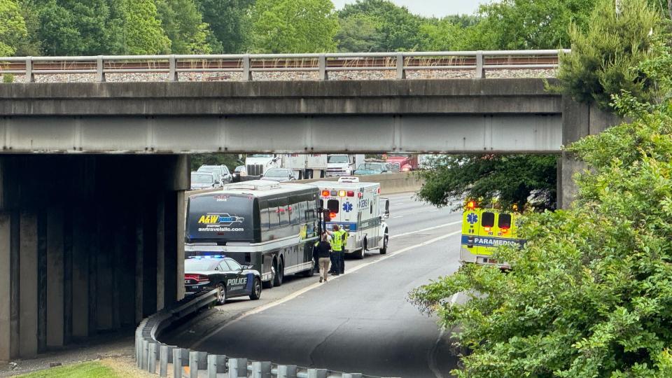 Two charter buses wrecked on I-85 Friday morning.