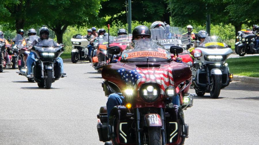 Motorcyclists ride together for the Run for the Wall event on May 23. (Jemon Haskins/ WFXR News)