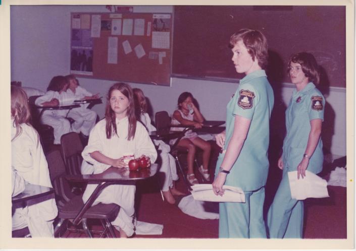 At the Santa Rita Rehabilitation Center, the children were given apples and soda, and examined by doctors. Jennifer Brown, 9, is pictured at center. / Credit: Alameda County D.A.'s Office