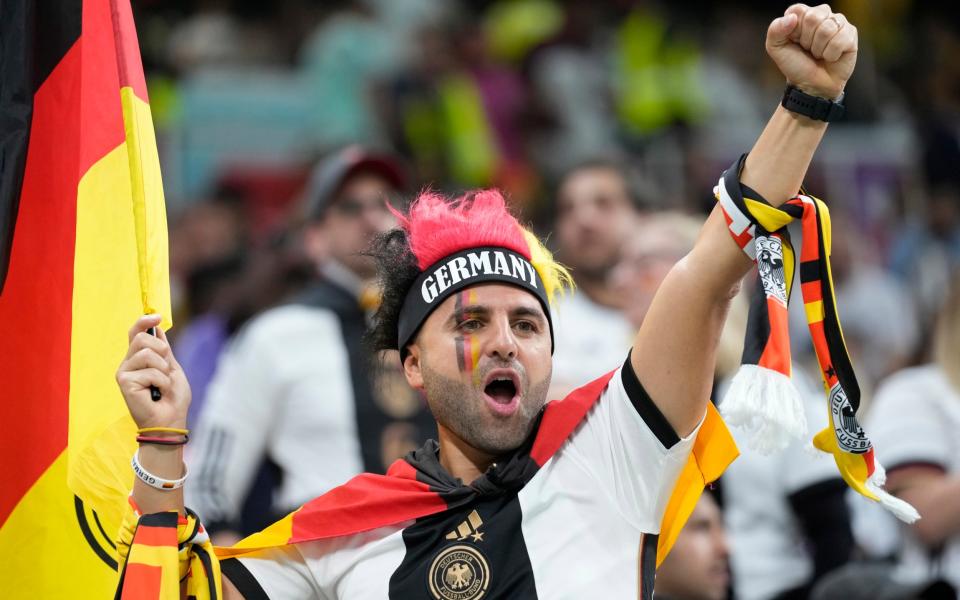 Supporters cheer before the World Cup group E soccer match between Costa Rica and Germany at the Al Bayt Stadium in Al Khor - Darko Bandic/AP