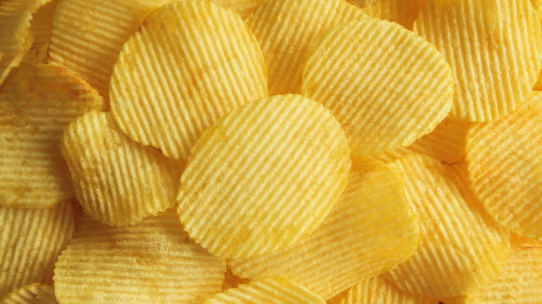 Potato chips up close