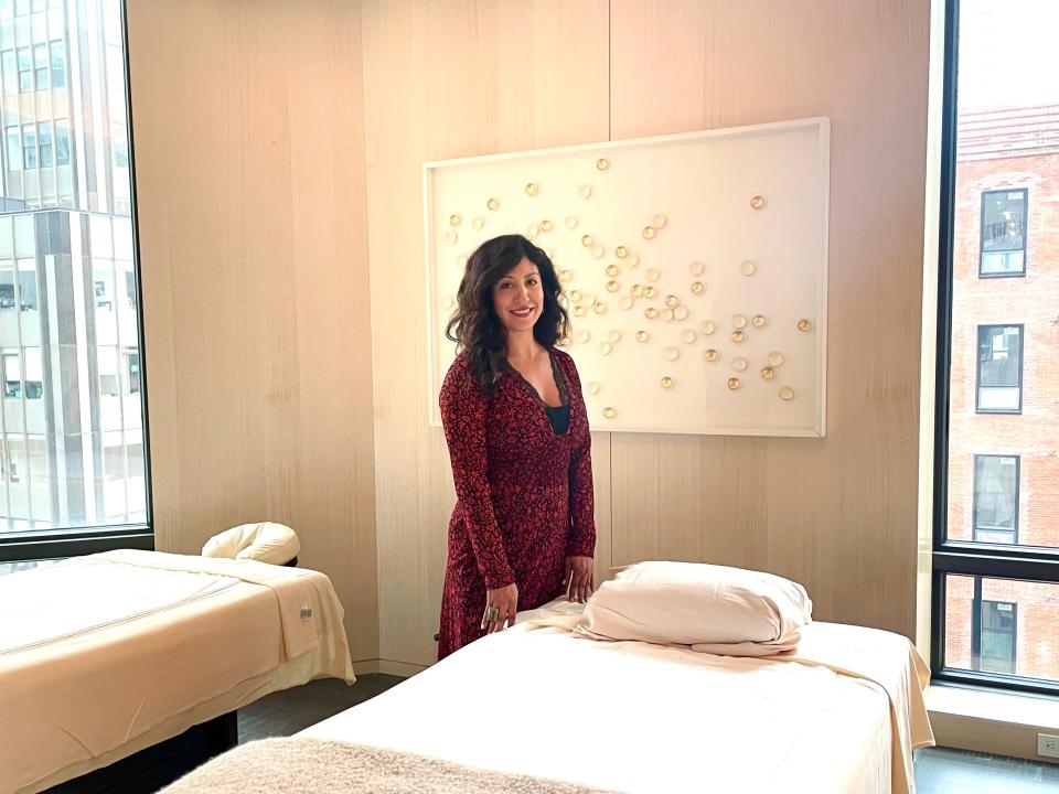 Nicole Hernandez, also known as "the traveling hypnotist," is a resident healer at the Four Seasons Downtown New York.