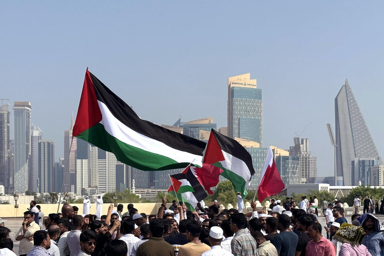 Une manifestations pro-palestinienne à Doha, le 20 octobre 2023 P