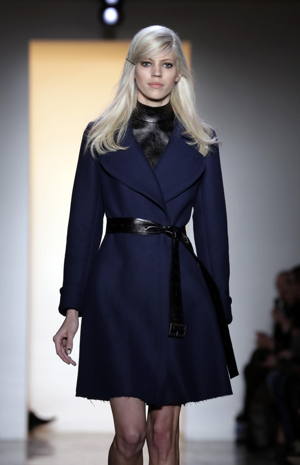 The Peter Som Fall 2014 collection is modeled during Fashion Week in New York, Friday, Feb. 7, 2014. (AP Photo/Richard Drew)