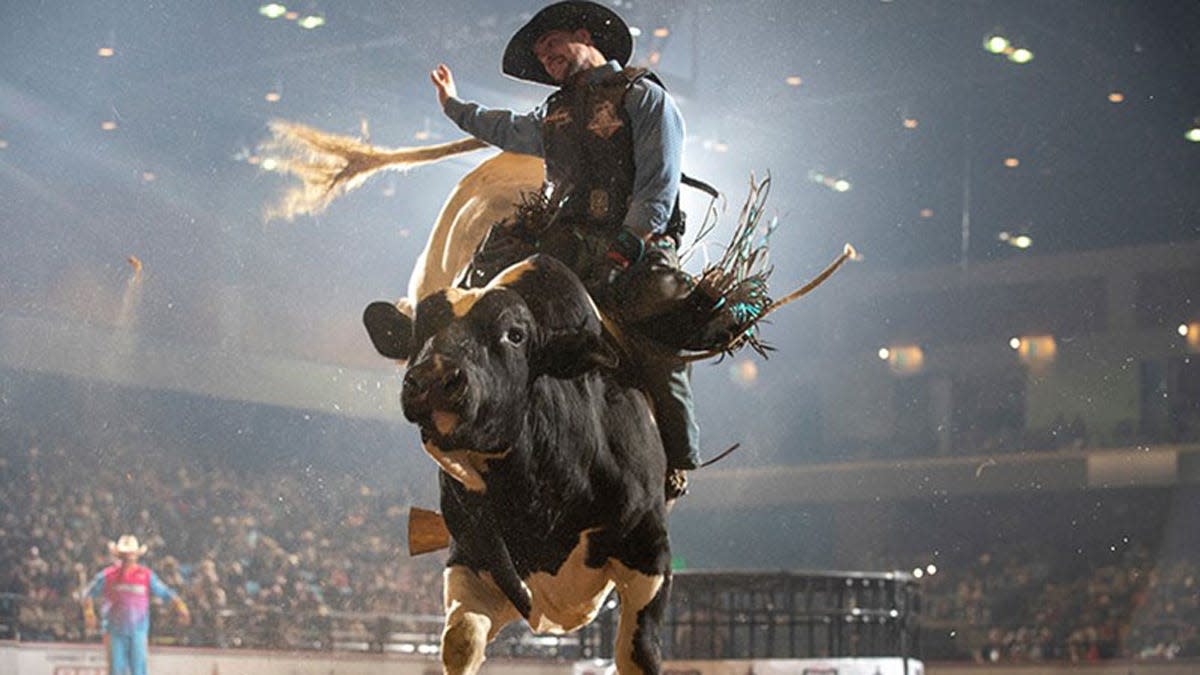 Marcus Mast took first place in the PBR Challenger Series in Shipshewana this weekend.