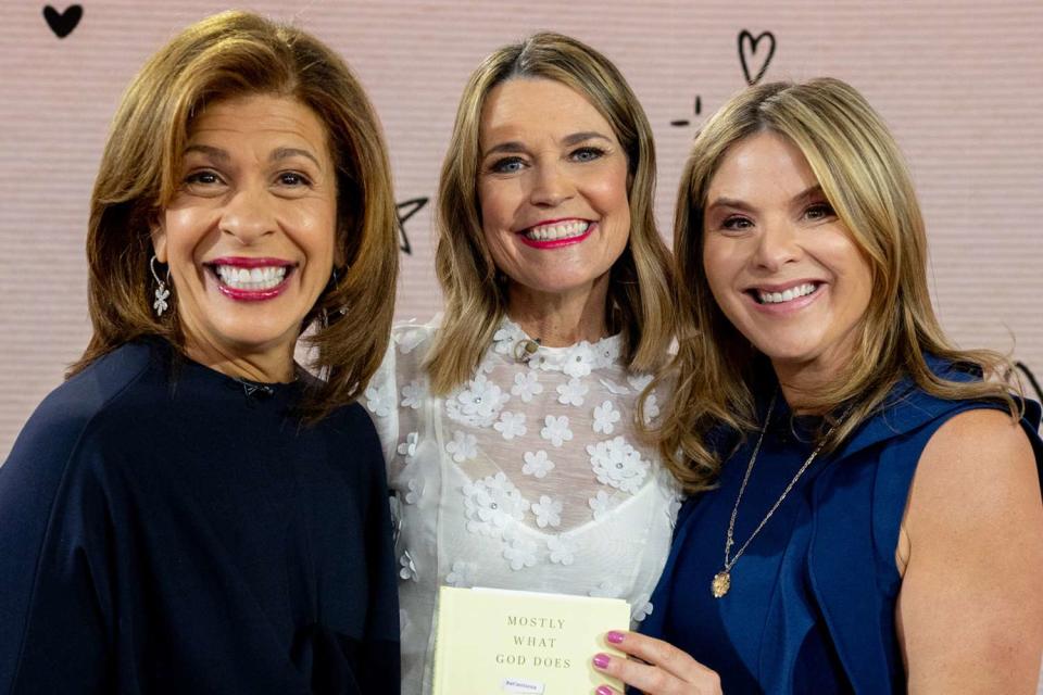 <p>Nathan Congleton/NBC via Getty</p> Hoda Kotb, Savannah Guthrie and Jenna Bush Hager 02 20 24