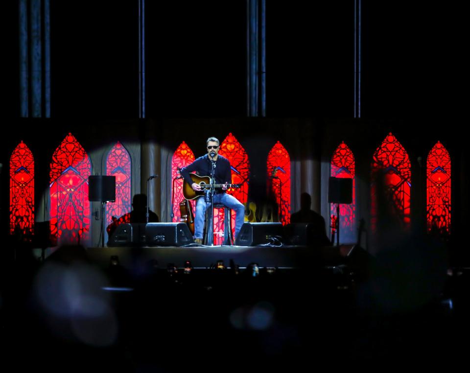 Eric Church performs on the Mane Stage during Stagecoach country music festival in Indio, Calif., Friday, April 26, 2024.