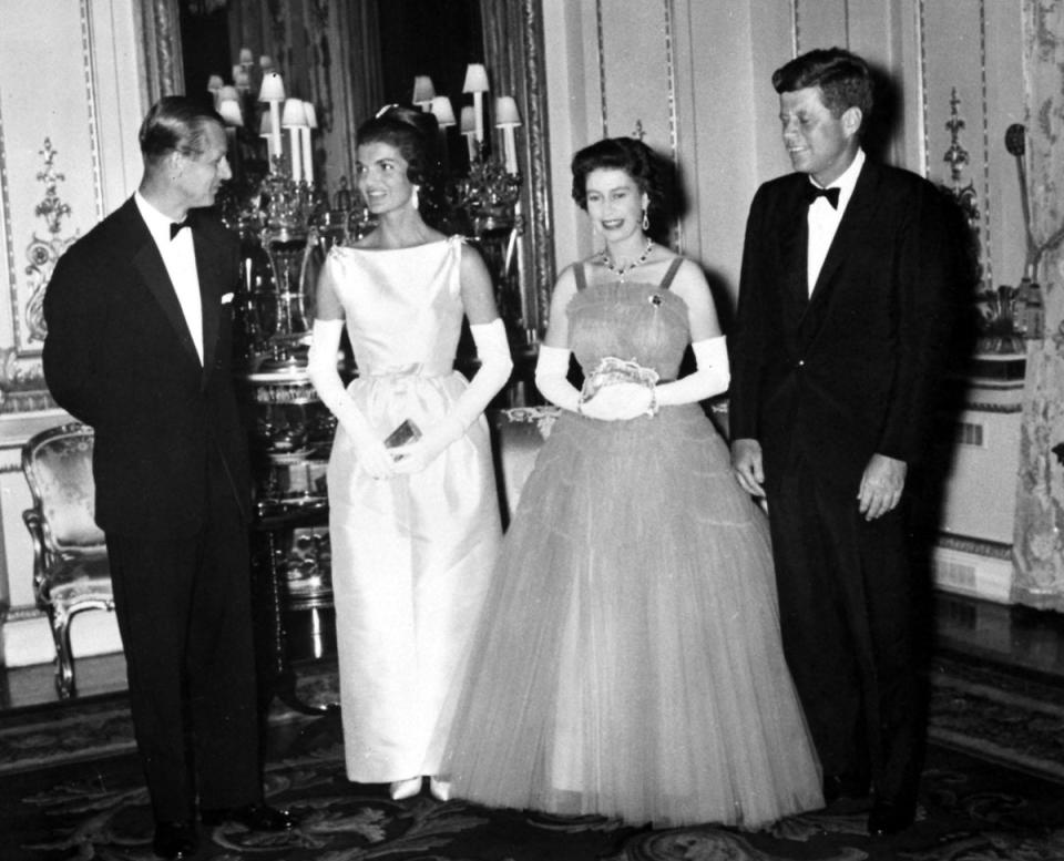 President John F Kennedy with his wife Jacqueline, meeting the Queen and the Duke of Edinburgh at Buckingham Palace in June 1961 (PA Archive)