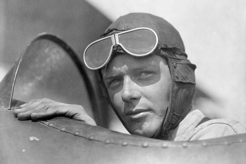 Aviator Charles Lindbergh appears in the open cockpit of airplane at Lambert Field, in St. Louis, Miss., ca. 1920s. On June 11, 1927, U.S. President Calvin Coolidge welcomed Lindbergh home after the pilot made history's first non-stop flight across the Atlantic Ocean, New York to Paris. File Photo by Library of Congress/UPI