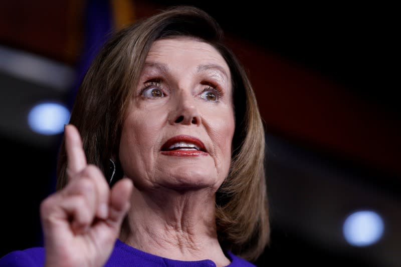 FILE PHOTO: U.S. House Speaker Pelosi holds weekly news conference on Capitol Hill in Washington