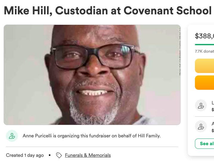 A GoFundMe for the family of Mike Hill, a custodian at The Covenant School.