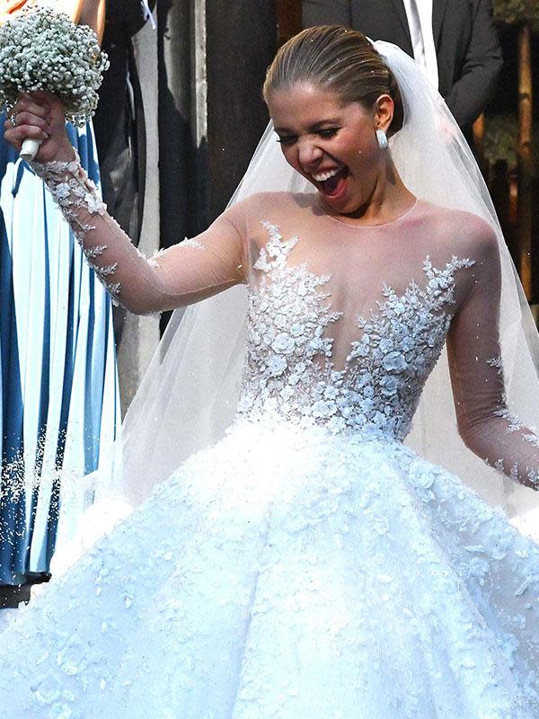 Swarovski heiress' insane 46kg wedding dress
