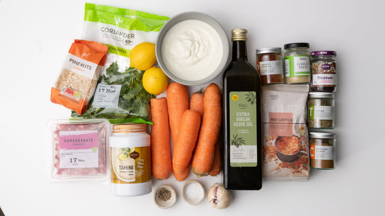 roasted carrots with hummus ingredients