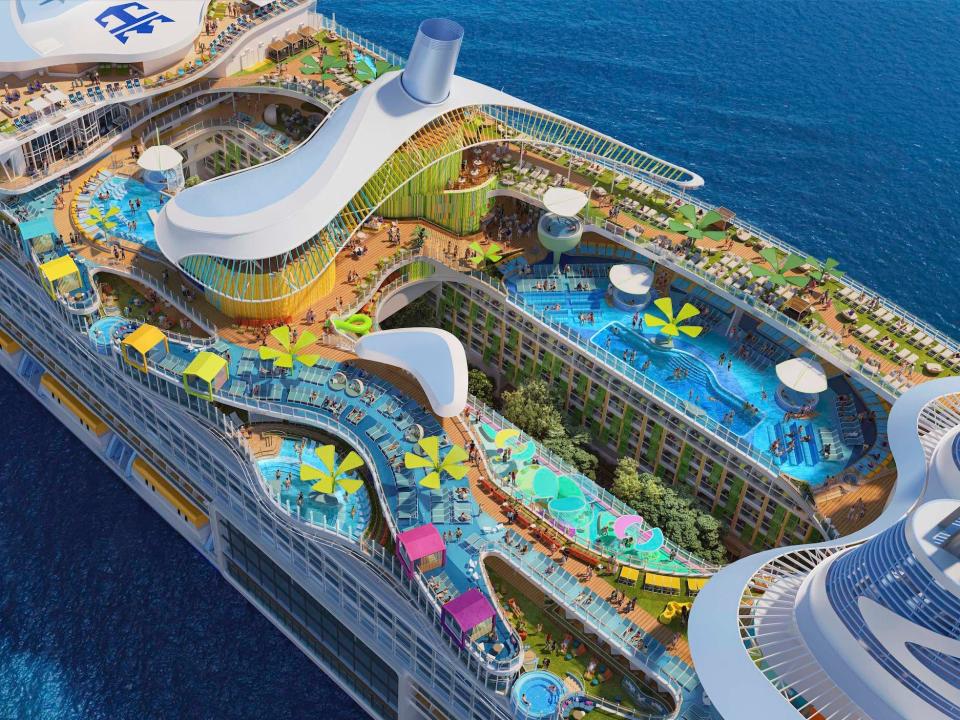 A rendering of Royal Caribbean International's Icon of the Seas cruise ship.