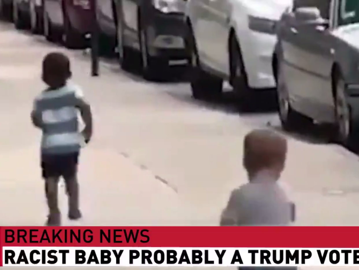 The US president uploaded a doctored CNN video about a ‘racist baby’ (Twitter)