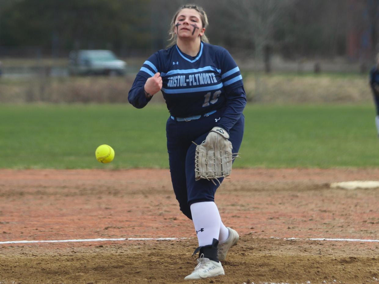 Bristol-Plymouth's Aubrey Mabrouk tosses a pitch during a non-league game against Mansfield.