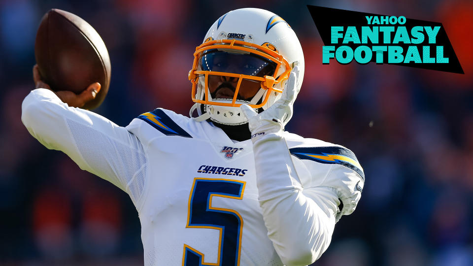 Tyrod Taylor is currently the starting quarterback for the Los Angeles Chargers, but will he be at the beginning of the season? (Photo by Justin Edmonds/Getty Images)