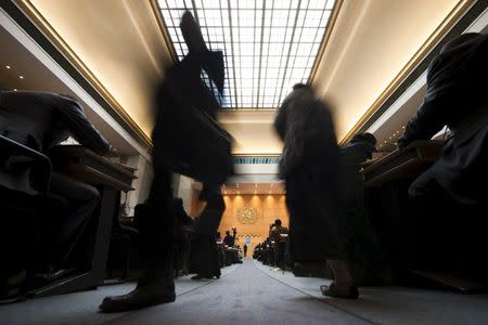 A general view shows the opening session of the 65th World Health Assembly at the United Nations European headquarters in Geneva, Switzerland, in this May 21, 2012 file photo. To match Special Report HEALTH-WHO/FUTURE REUTERS/Valentin Flauraud/Files