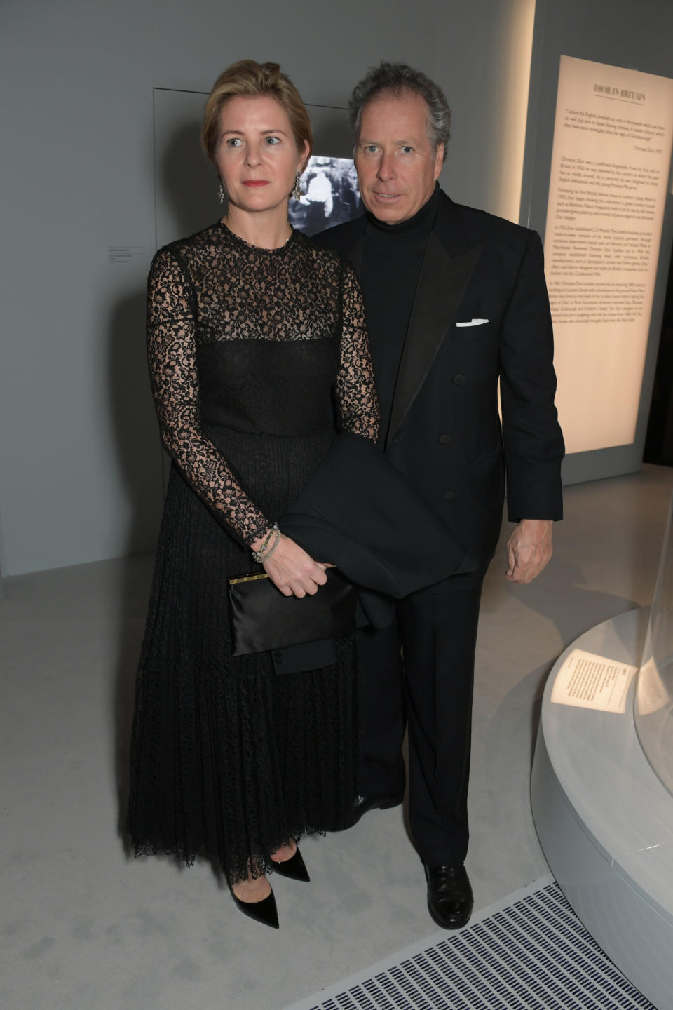 LONDON, ENGLAND - JANUARY 29:  Serena Armstrong-Jones, Countess of Snowdon, and David Armstrong-Jones, 2nd Earl of Snowdon, attend a gala dinner celebrating the opening of the "Christian Dior: Designer of Dreams" exhibition at The V&A on January 29, 2019 in London, England.  (Photo by David M. Benett/Dave Benett/Getty Images for V&A)