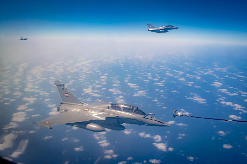 Egypt air force fighter jet India tanker refueling