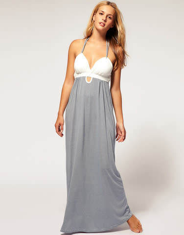 Padded Stripe Grecian Maxi Dress $60.34, at ASOS