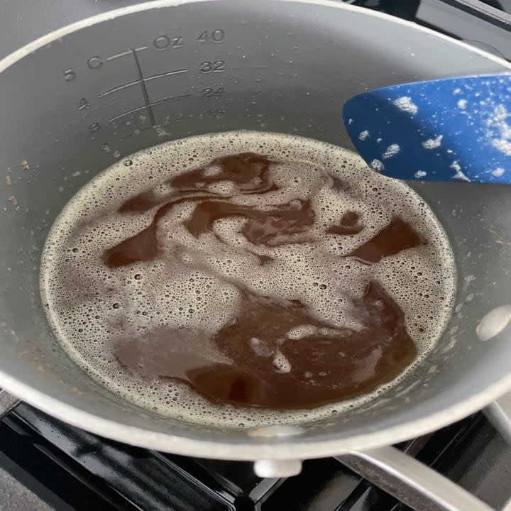 Butter browning in a pot on the stove