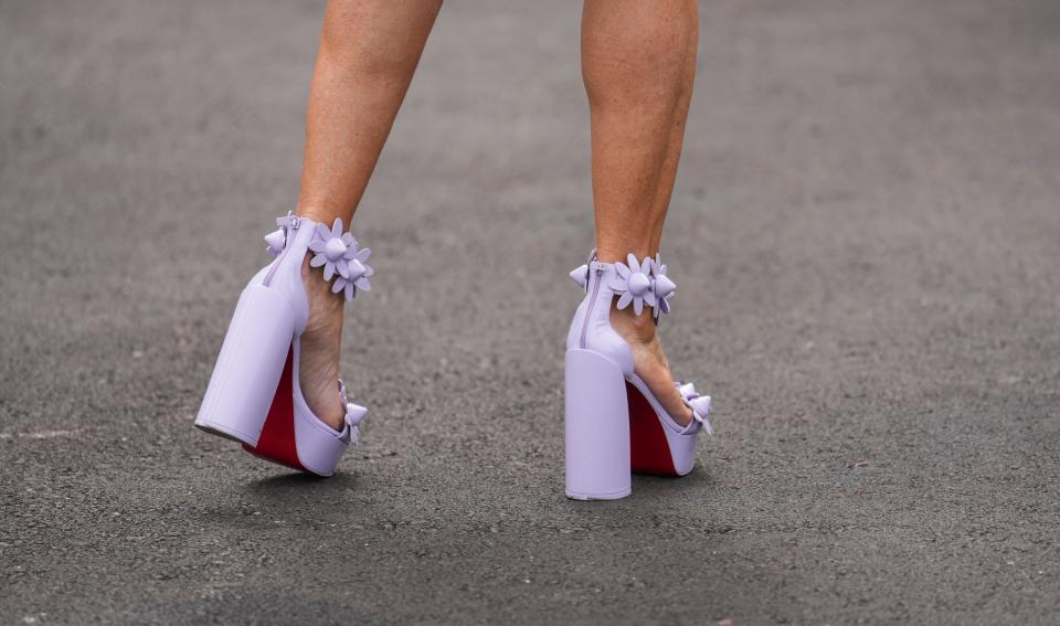 Fashion included shoes at the Kentucky Derby Saturday at Churchill Downs in Louisville, Ky. May, 6, 2023.