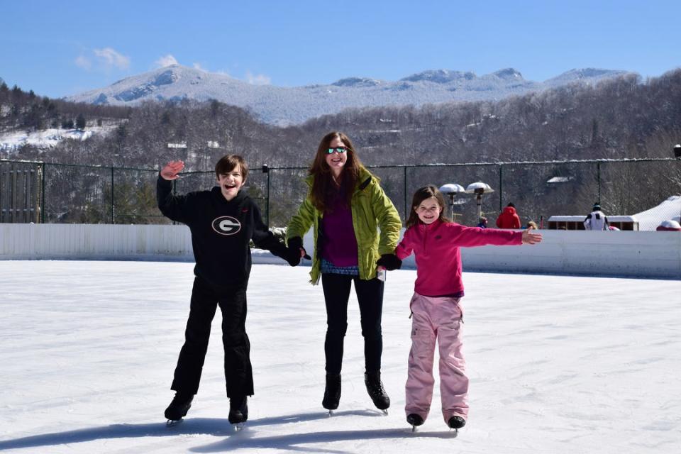 Ice skating at Sugar Mountain Ski Resort.