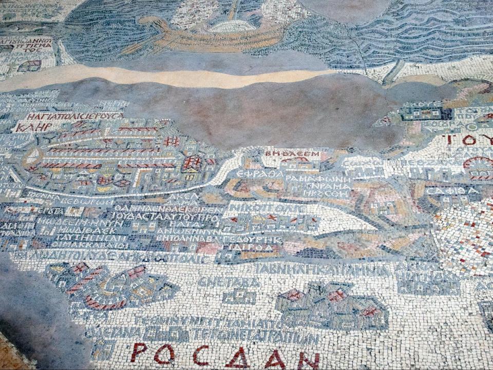 These beautiful mosaics make up the oldest known map showing the Holy Land (Getty Images)