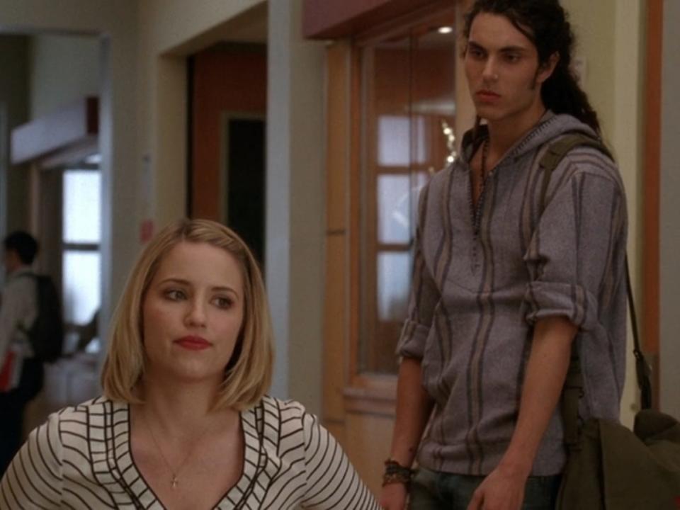 Samuel Larsen as Joe Hart on "Glee" with Dianna Agron as Quinn