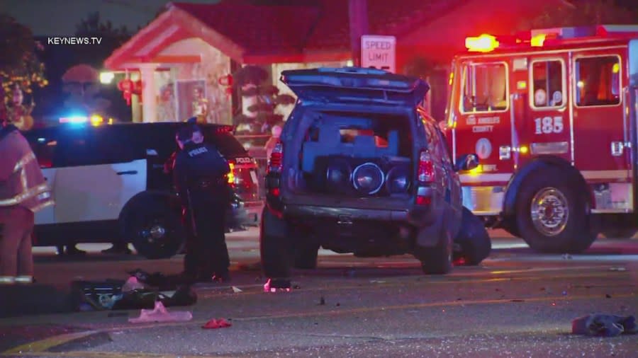 Three women were killed and another three victims were injured after a violent crash in Pomona involving a driver under the influence on Mar. 2, 2024. (KeyNewsTV)