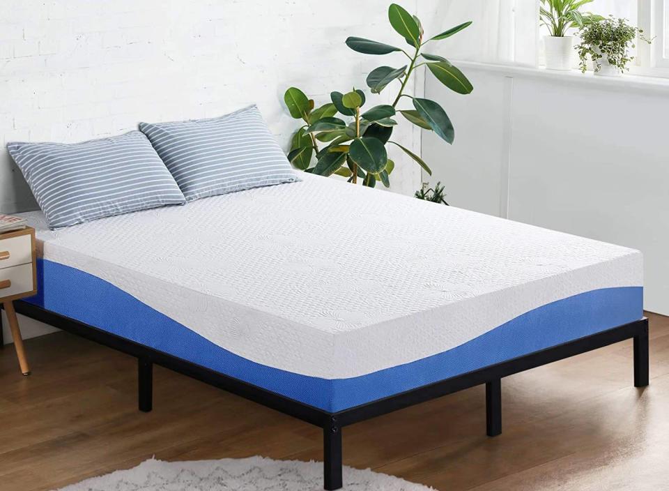 Give your head a soft place to land at the end of the day with this gel-infused memory foam mattress.  (Source: Amazon)