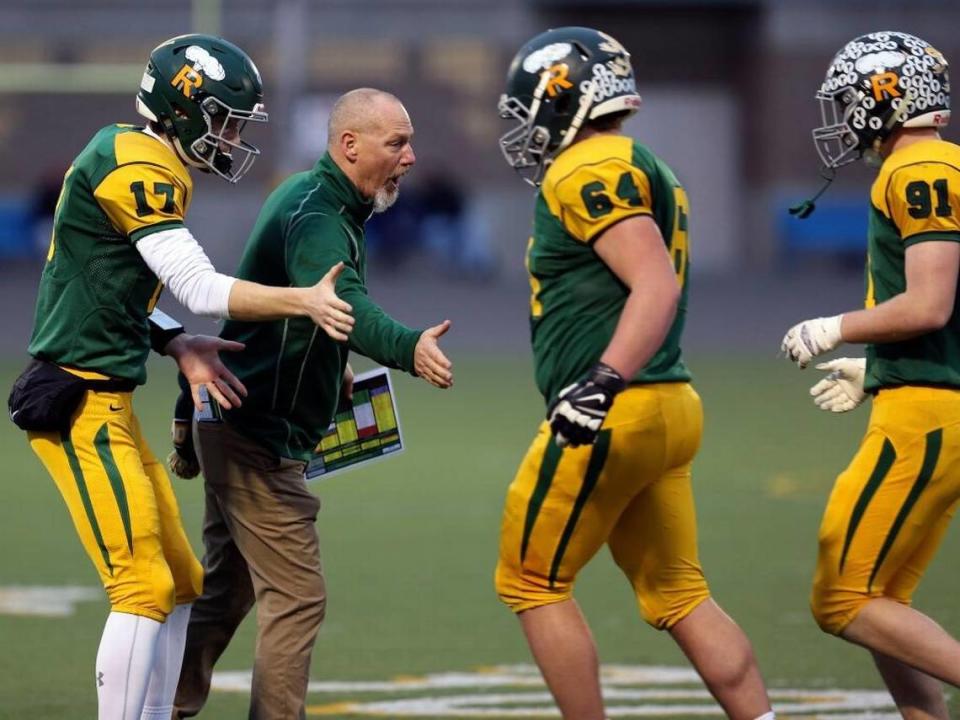 Richland High football coach Mike Neidhold in 2016 at the Class 4A state semifinal game in Kennewick. Richland lost to Foss 17-7 in that title game.