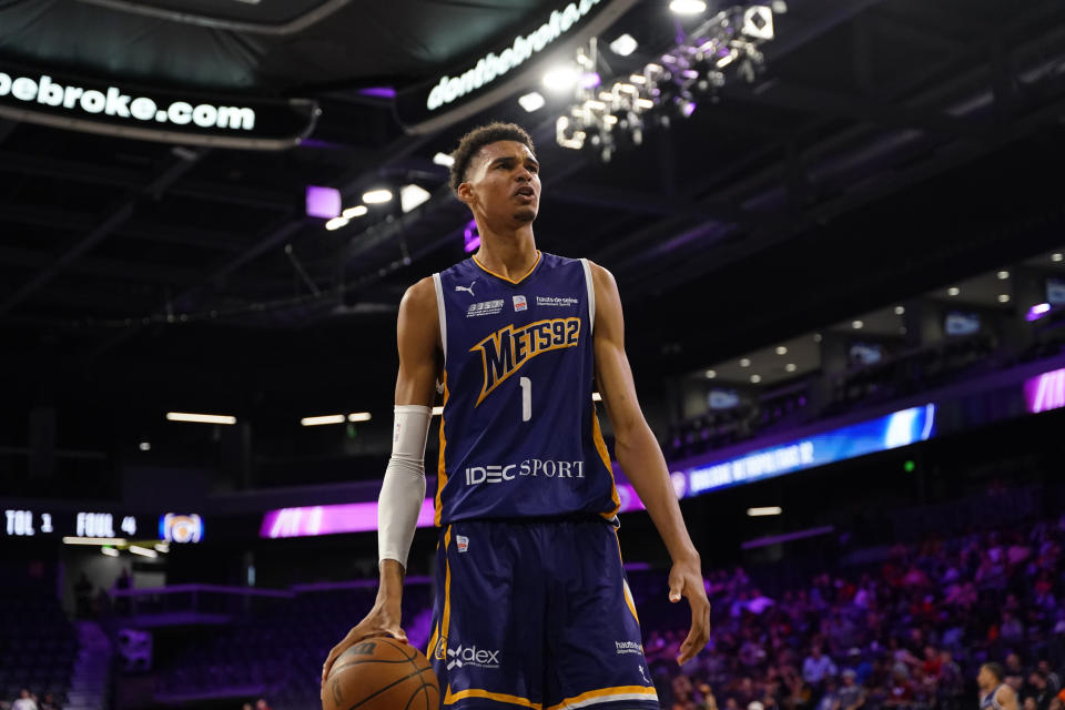 Victor Wimpanyama, Stürmer der Metropolitans 92, während eines Spiels gegen die NBA G League Ignite im Dollar Loan Center in Henderson, Nevada, am 4. Oktober 2022. (Lucas Peltier/USA TODAY Sports)