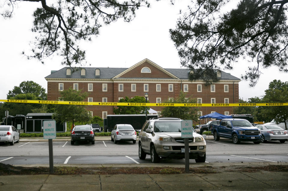 Municipal building 2 located at the Virginia Beach Municipal Center in Virginia Beach, Va., on Saturday, June 1, 2019. (Kristen Zeis/The Virginian-Pilot via AP)