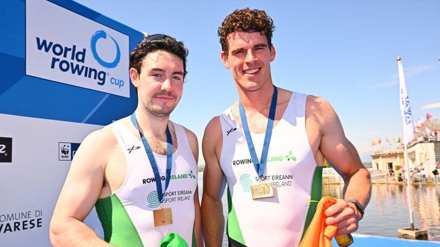 Bronze medal winners Daire Lynch and Philip Doyle
