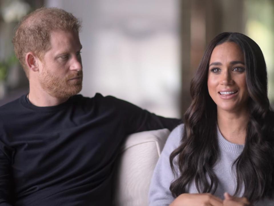 Prince Harry and Meghan Markle in their Netflix docuseries "Harry & Meghan."