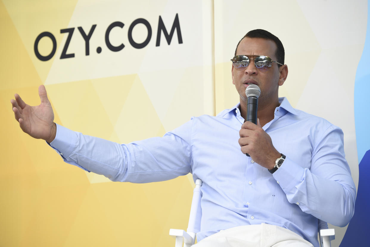 Former professional baseball player and entrepreneur Alex Rodriguez speaks at OZY Fest in Central Park on Saturday, July 21, 2018, in New York. (Photo by Evan Agostini/Invision/AP)