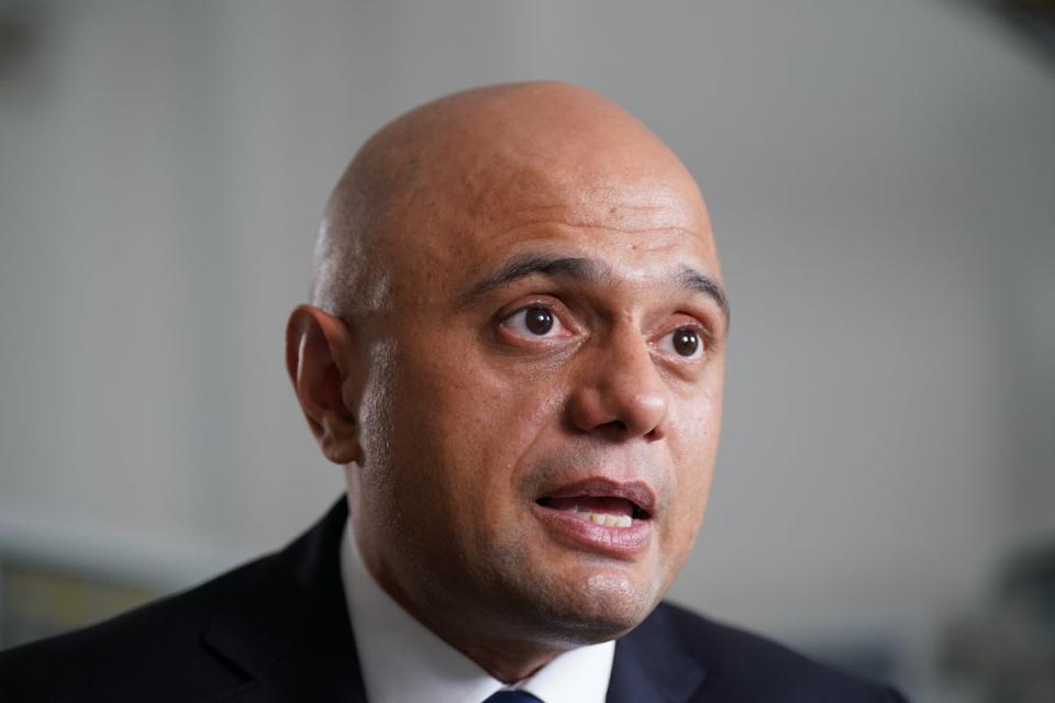 Ex-health secretary Sajid Javid (Yui Mok/PA) (PA Wire)