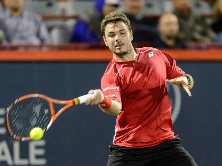 Stan Wawrinka during his Rogers Cup match against Nick Kyrgios on August 12, 2015 in Montreal