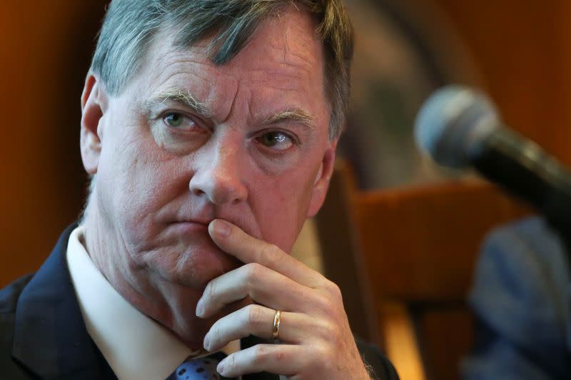 Chicago Federal Reserve Bank President Charles Evans looks on during the Global Interdependence Center Members Delegation Event in Mexico City