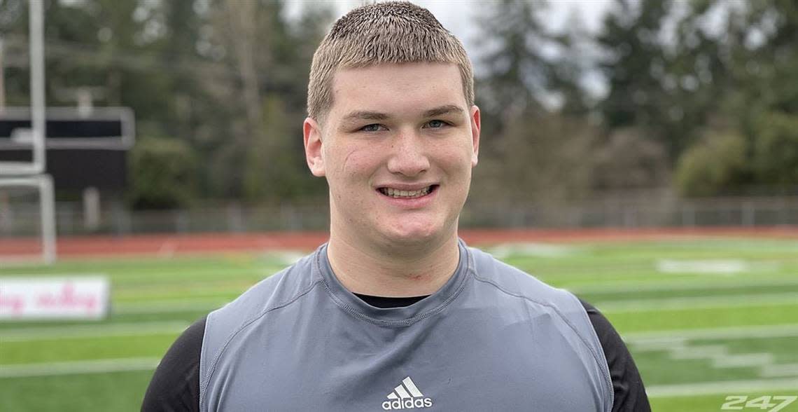 Owyhee offensive tackle Carson Rasmussen verbally committed to Boise State on Monday.