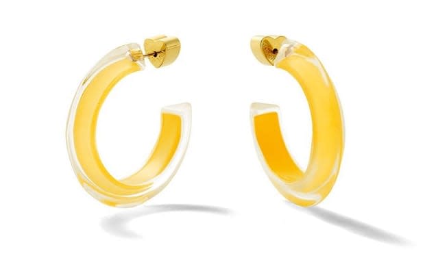 <p>Alison Lou Small Jelly Hoops, $125, <a href="https://www.alisonlou.com/collections/loucite/products/small-jelly-hoops-winter?variant=21245785243753" rel="nofollow noopener" target="_blank" data-ylk="slk:available here;elm:context_link;itc:0;sec:content-canvas" class="link ">available here</a>.</p>