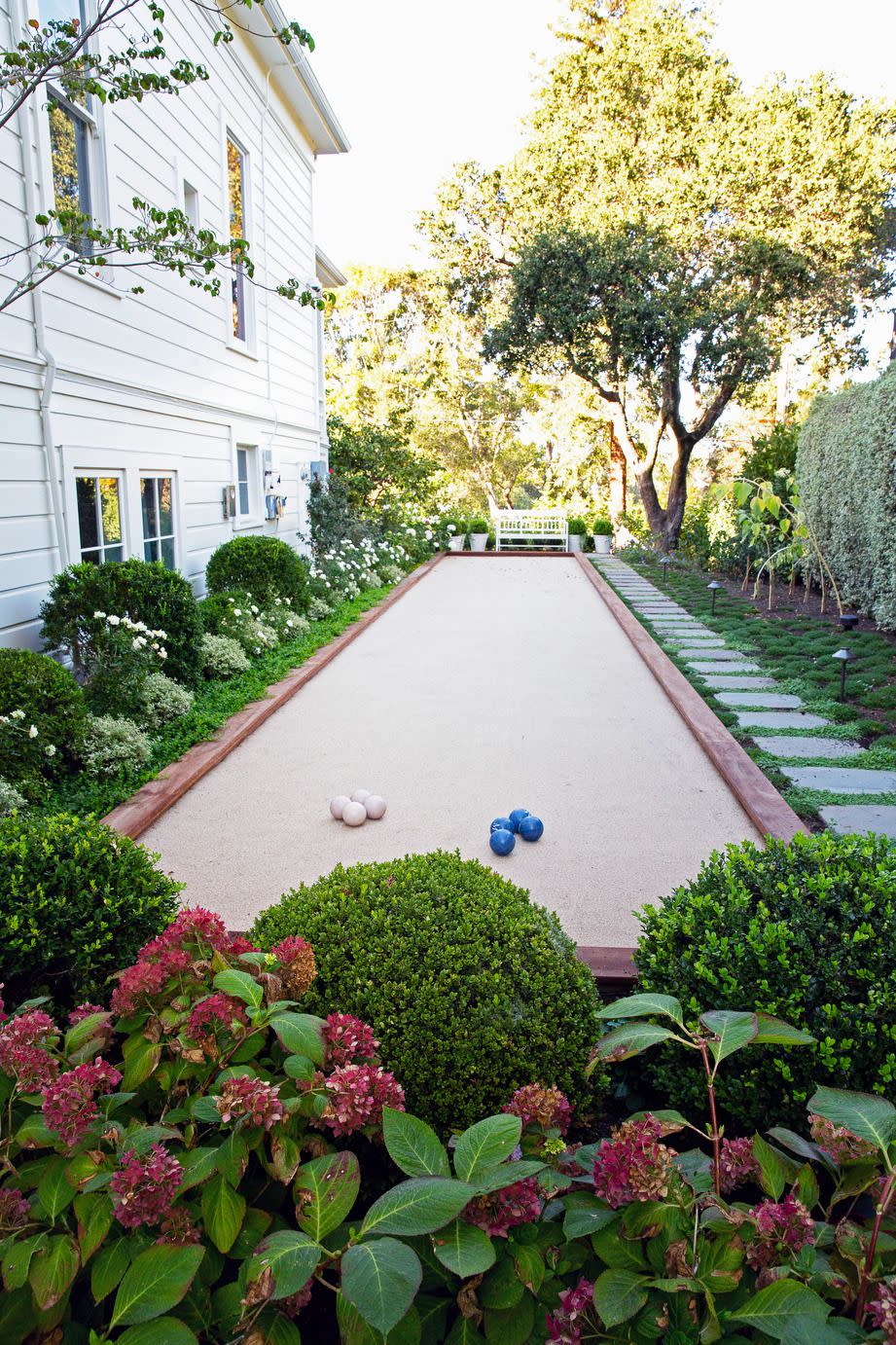 bocce court flower bed