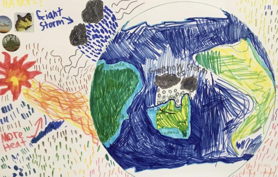 <span class="caption">Climate change as seen by students at Margate Primary School, Tasmania.</span> <span class="attribution"><span class="source">www.curiousclimate.org.au/schools</span></span>