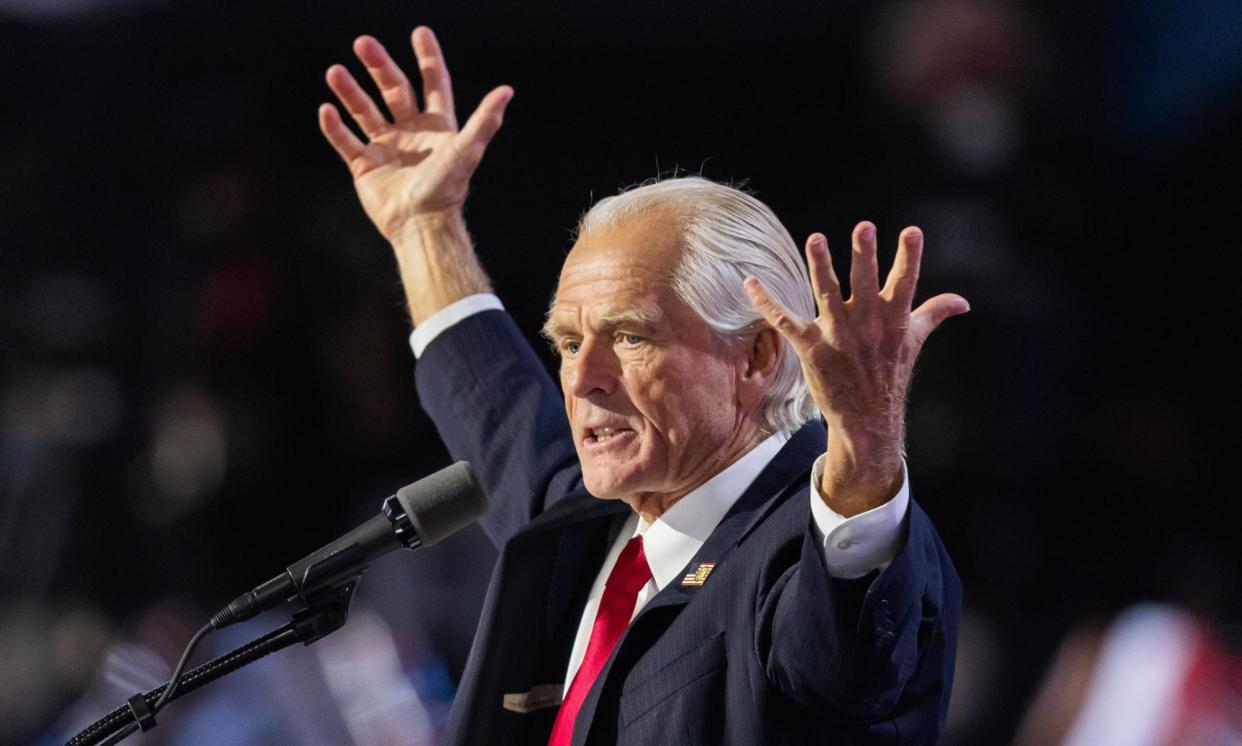 <span>Peter Navarro speaks at the Republican national convention in Milwaukee, Wisconsin, on Wednesday.</span><span>Photograph: Jim Lo Scalzo/EPA</span>