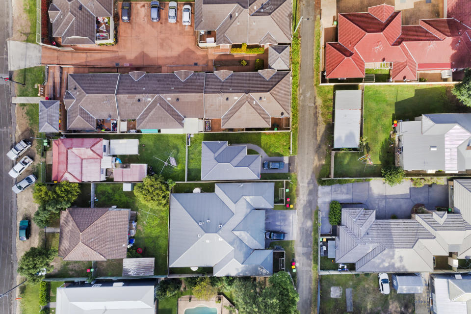 Roof tops and yards of residential homes in Cessnock town of Hunter Valley region of Australia. Source: Getty Images